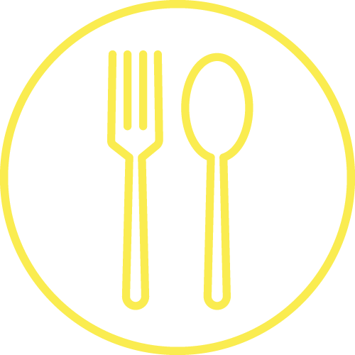 Icon mit Gabel und Löffel – Symbolbild für die Foodstationen